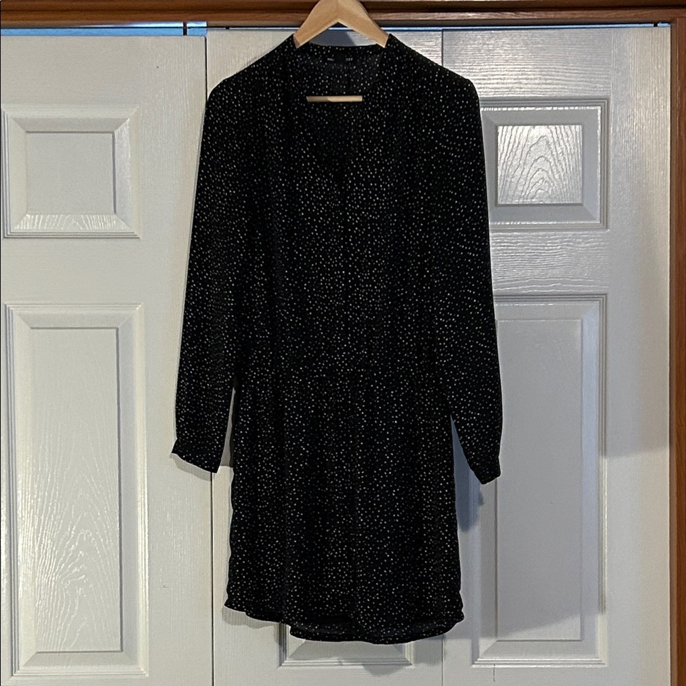Hilary Radley Black and White Long Sleeve Dress